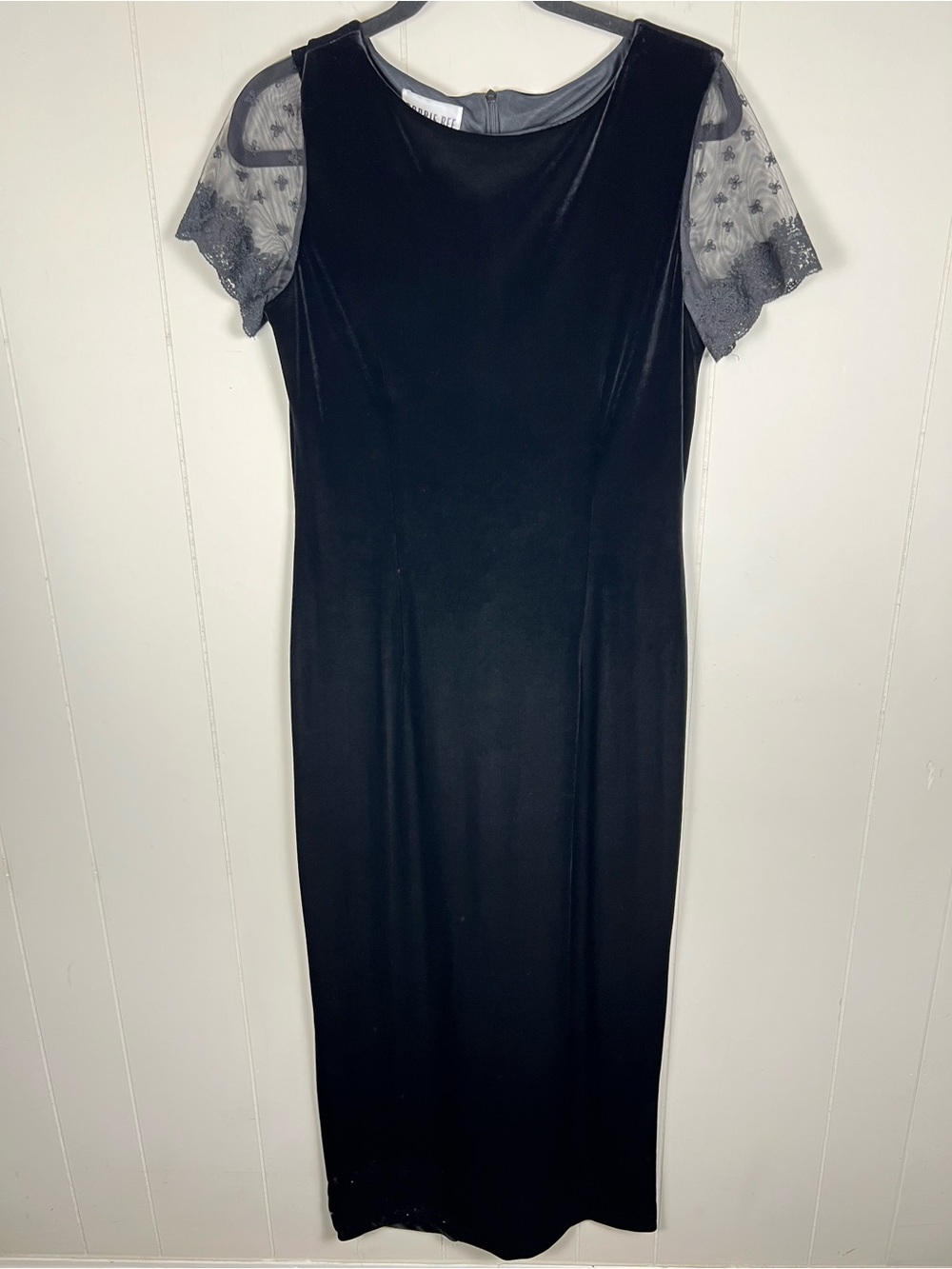 Vintage Whimsigoth Dark Romantic Maxi Dress Black Velvet Vampire Goth Size 6